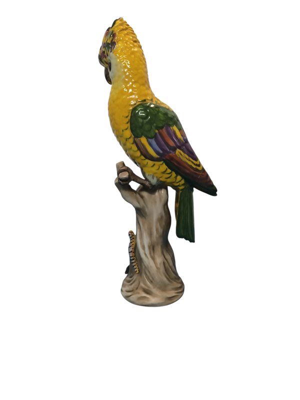 Figura de Loro en Porcelana D'Arte Agostinelli Pintada a Mano - imagen 2