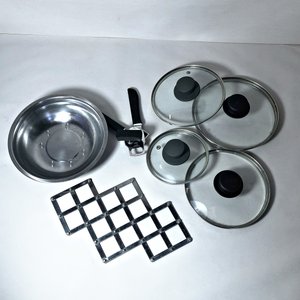 Lote de Utensilios de Cocina: Chaqueta de Chef, Bol Metálico y Accesorios - imagen 3