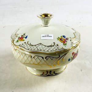 Lote siguiente: Bombonera de Porcelana Floral con Tapa - Gloria
