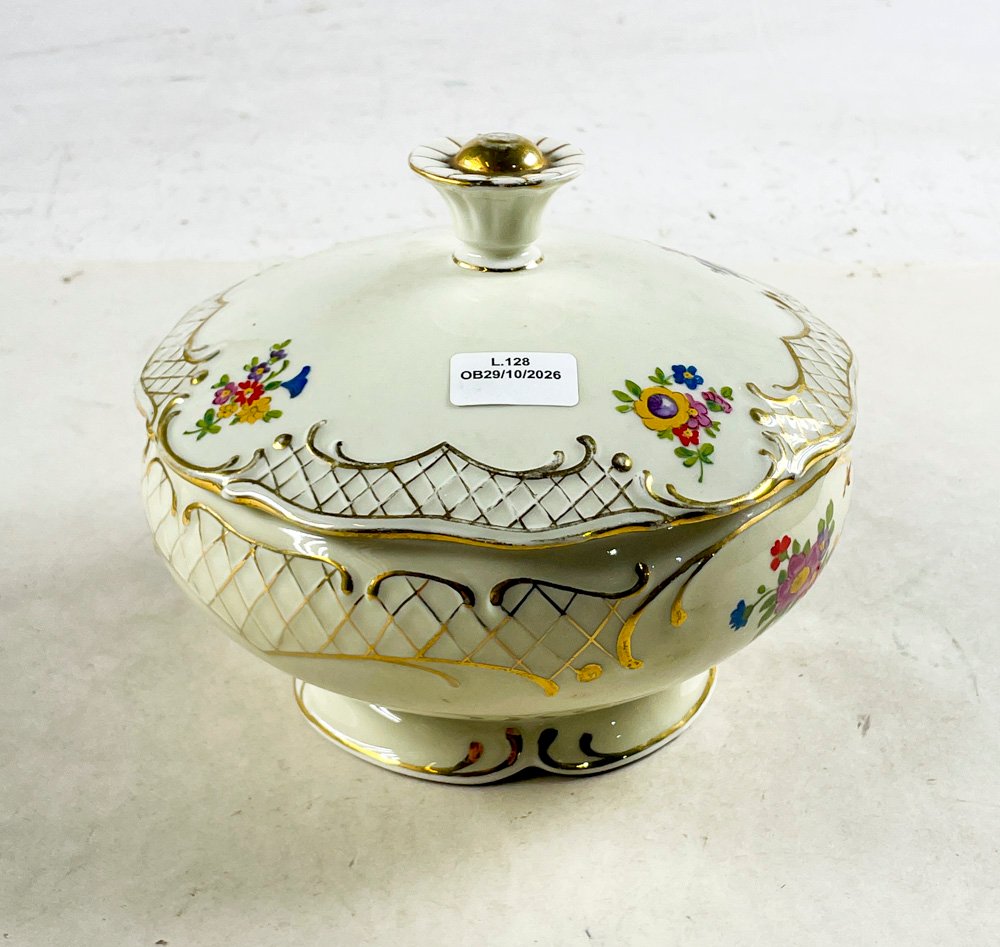 Bombonera de Porcelana Floral con Tapa - Gloria