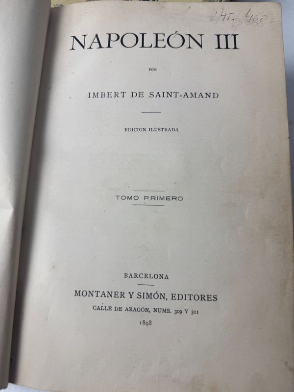 Colección de libros antiguos de NAPOLEÓN III por Imbert de Saint-Amand - imagen 3
