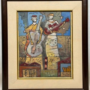 Obra "Músicos" de Pablo Peralta: Técnica Mixta sobre Fibra, 42x33 cm - imagen 2