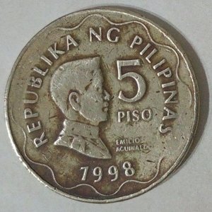 Lote anterior: Moneda de 5 Piso de Filipinas - Año 1998