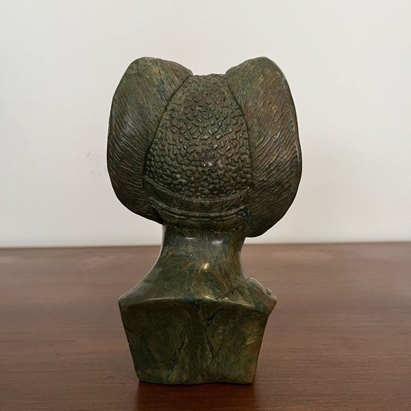 Busto en piedra africana tallado - Escultura de arte africano - imagen 4