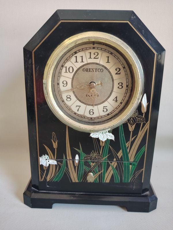 Reloj de mesa/pared a pila antiguo con diseño de hierba y tierra - imagen 1