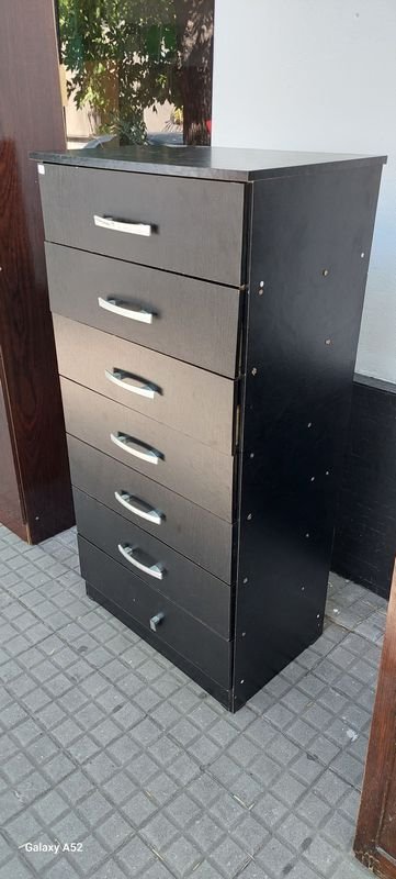 Comoda cajonera de madera negra con 7 cajones - imagen 3