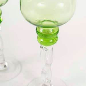Par de Copones de Cristal Color Verde con Tallo Retorcido - imagen 2