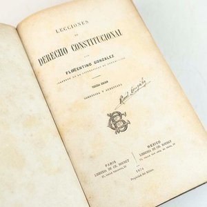 Lecciones de Derecho Constitucional por Florencio González - Edición París/México 1879 - imagen 1