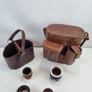 Conjunto de Cuero Repujado para Mateada: Matera y Porta Vasos - imagen 3