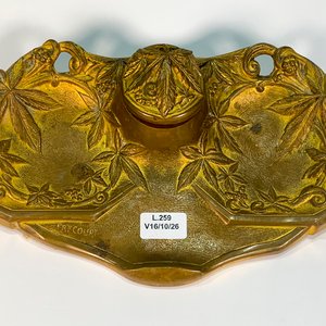 Tintero Art Nouveau en Bronce con Decoración Floral - imagen 2