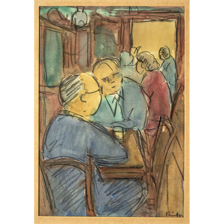 Lote siguiente: Raúl Rial. Café. Lápiz y acuarela sobre papel, 27 x 19 cm. Firmado abajo derecha