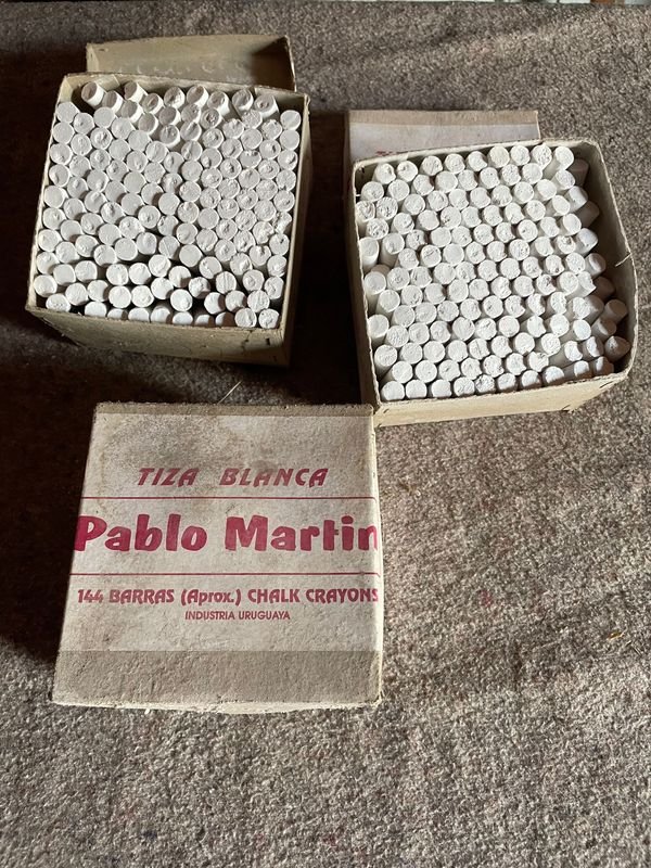 Lote de Tizas Blancas Pablo Martín - Industria Uruguaya