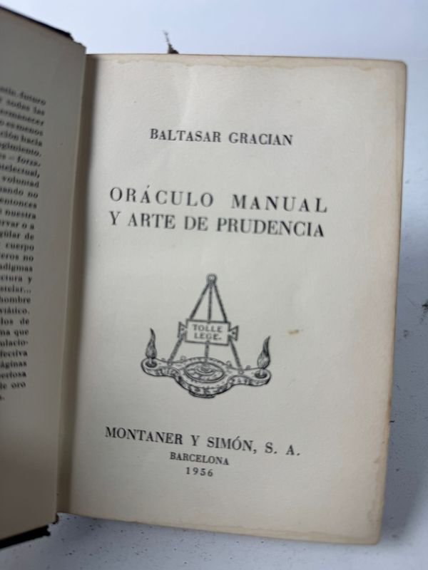 BALTASAR GRACIAN ORÁCULO MANUAL Y ARTE DE PRUDENCIA - Edición de 1956 - imagen 4