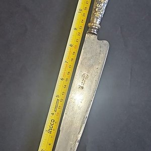 Cuchillo de Caza Antiguo Martinez Hnos. con Cabo de Plata y Oro - imagen 11