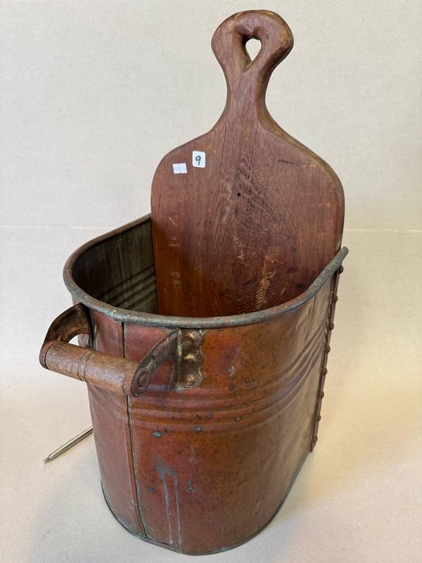 Tacho para lavar en cobre con tabla - imagen 1