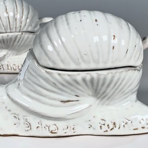 Dos Azucareros Caracol de Cerámica Blanca con Cucharita - imagen 5