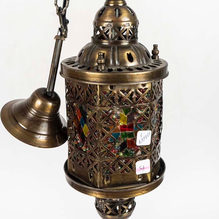 Colgante de metal con vidrios pegados estilo marroqui - imagen 2