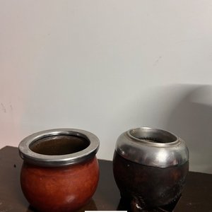Lote de Dos Mates Artesanales con Embudo Metálico - imagen 3