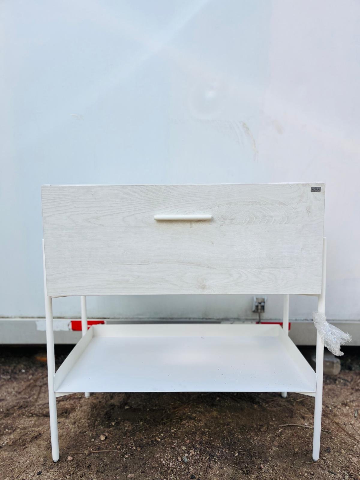 Mueble de Baño Blanco Madera y Hierro 82x80x40 cm