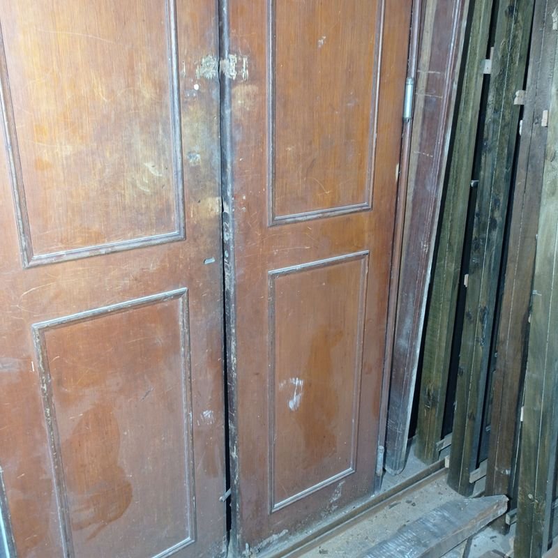 Puertas de contrachapado de cedro, doble hoja con marco - imagen 3