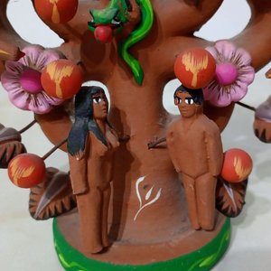 Candelabro Artesanal Mexicano "Árbol de la Vida" en Barro Policromado - imagen 2
