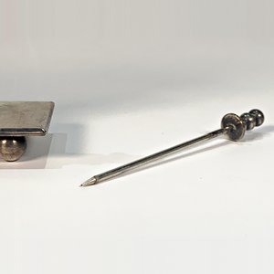 Doce Pinchos para Copetín Art Déco "Eberle" de Metal con Soporte - imagen 4