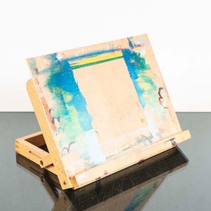 Atril de Escritorio de Madera con Pintura Salpicada - imagen 1