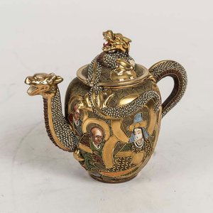 Lote anterior: Tetera Antigua de Satsuma con Dragón y Figuras Orientales