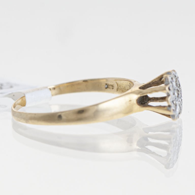 Anillo de oro y platino con diamantes - imagen 2