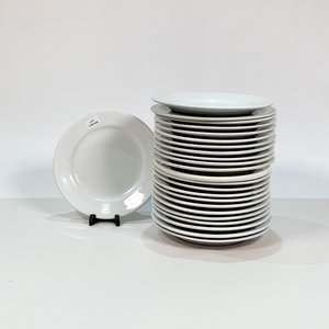 Lote de 24 Platos para Postre de Loza Blanca "Olmos" - 19 cm Diámetro - imagen 2