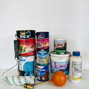 Lote de Pinturas, Esmaltes y Rodillo para Pisos - imagen 1