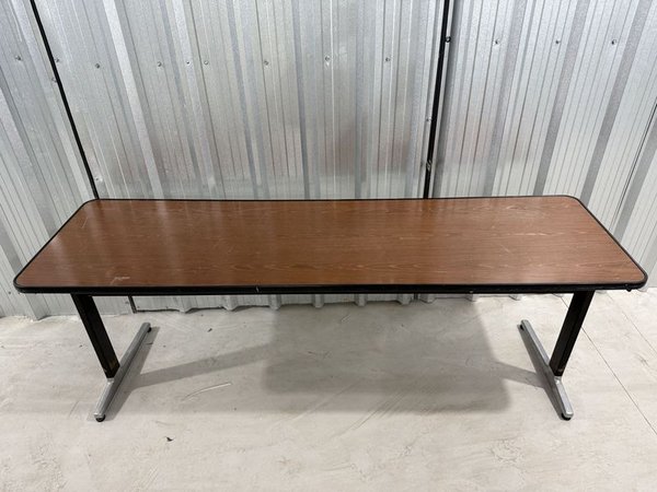 Mesa Rectangular Multiuso Estructura Metálica Tapa Imitación Madera - imagen 1