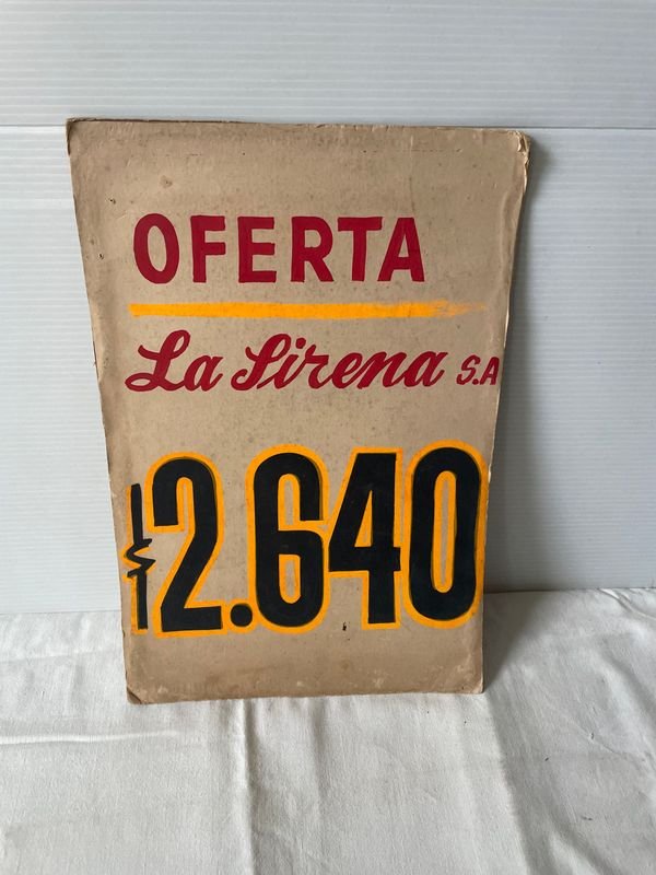 Cartel "Oferta La Sirena" y Dibujo "Ancarina" de Colección