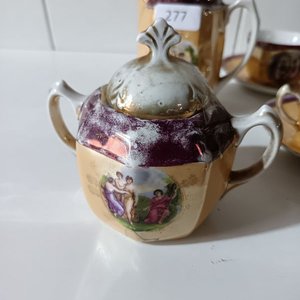 Juego de té antiguo de porcelana con escena mitológica - imagen 2