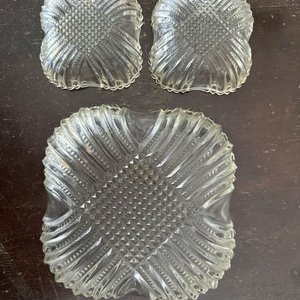 Juego de 3 Fuentes de Vidrio Prensado - imagen 7