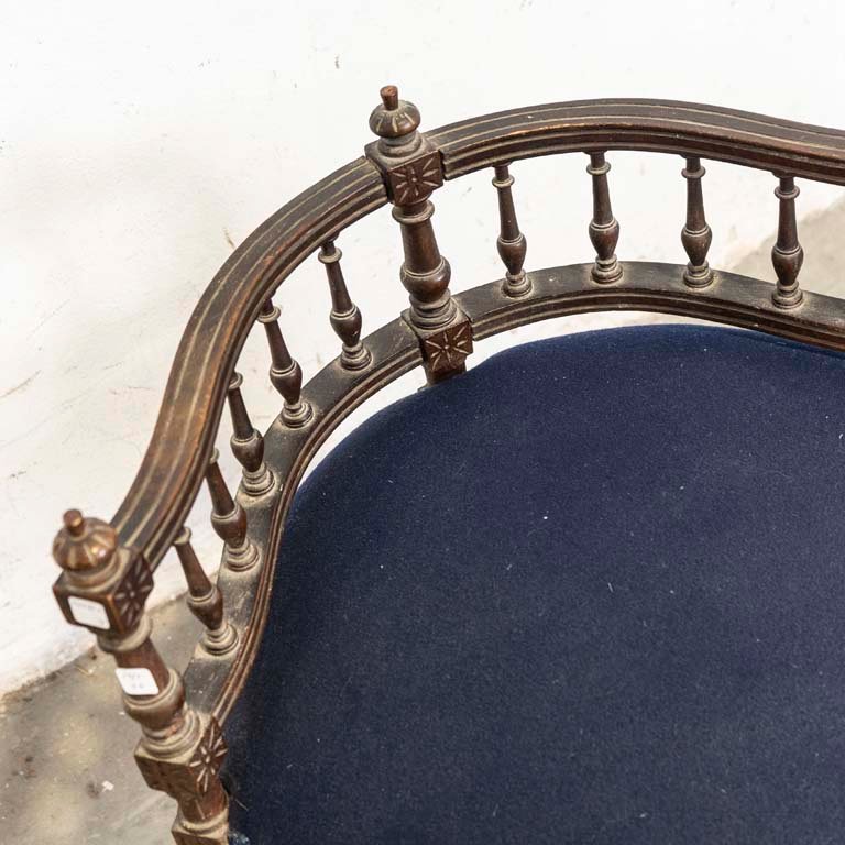 Silla Luis XVI con tapicería azul - imagen 2