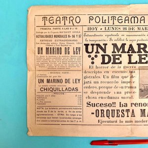 Volante Publicitario Teatro Politeama Canelones 1928 Cine Musical - imagen 3