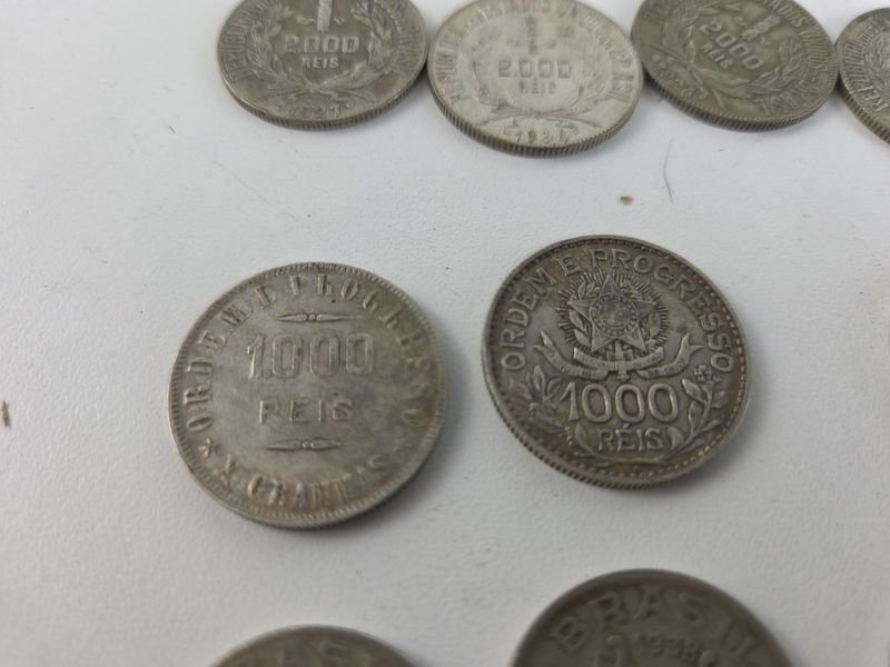 Colección de monedas brasileñas y lira siria en plata - imagen 16