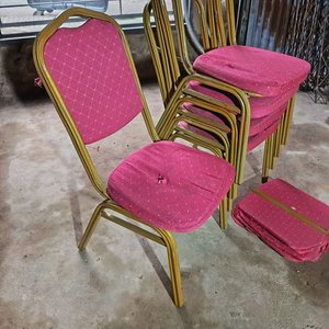 Lote de 5 Sillas Plegables Tapizadas Color Rosa - imagen 4