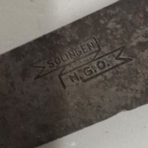 Cuchillo antiguo Solingen con cabo de plata y oro - imagen 4