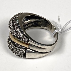 Anillo de Plata y Oro con Circones, Medida 18 mm - imagen 2