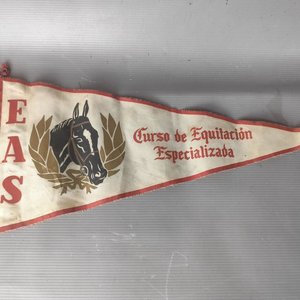 Lote siguiente: Banderín Militar Antiguo "Curso de Equitación Especializada" Escuela Ejército