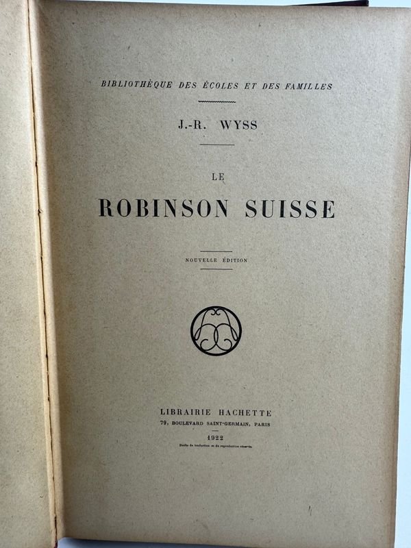 Libro clásico de J.R. WYSS, 'Le Robinson Suisse', edición de 1922 - imagen 3