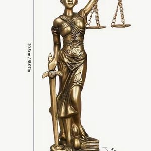 Escultura Diosa de la Justicia (Themis) en Resina Bronce Dorado - imagen 4