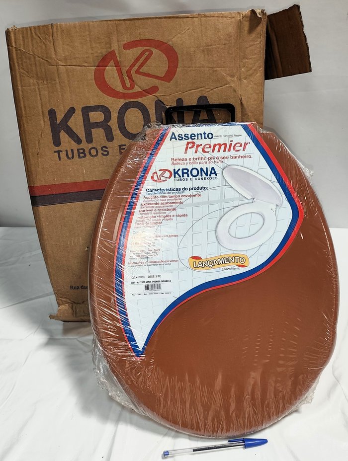 Lote X 6 Asientos de Inodoro con Tapa, Modelo Grande, Marrones