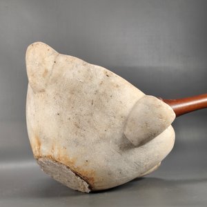 Antiguo Mortero de Mármol con Mano de Madera Noble - imagen 7