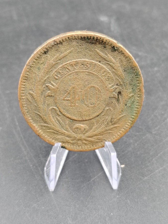 Moneda de Uruguay de 40 Centésimos de 1857