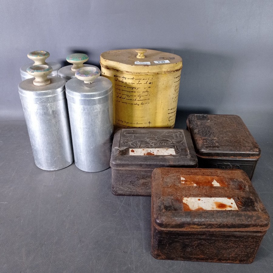 Lote de 8 latas y potes de metal: latas de té y potes de aluminio con tapa