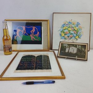 Colección de 4 Cuadros: Matisse, Hebreo, Floral y Fotografía Rural - imagen 2