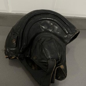 Casco de Aviación Antiguo de Cuero Original - imagen 4